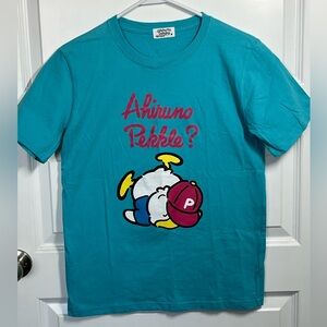 Ahiruno Pekkle Sanrio Tee Medium Teal  Y2K Cartoon Kawaii Graphic Shirt
